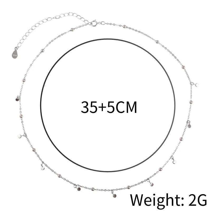 ANENJERY Delicate Jewelry Round Bead Discs Choker for Women Party Clavicle Chain Necklace Gifts Wholesale S-N695 H260312