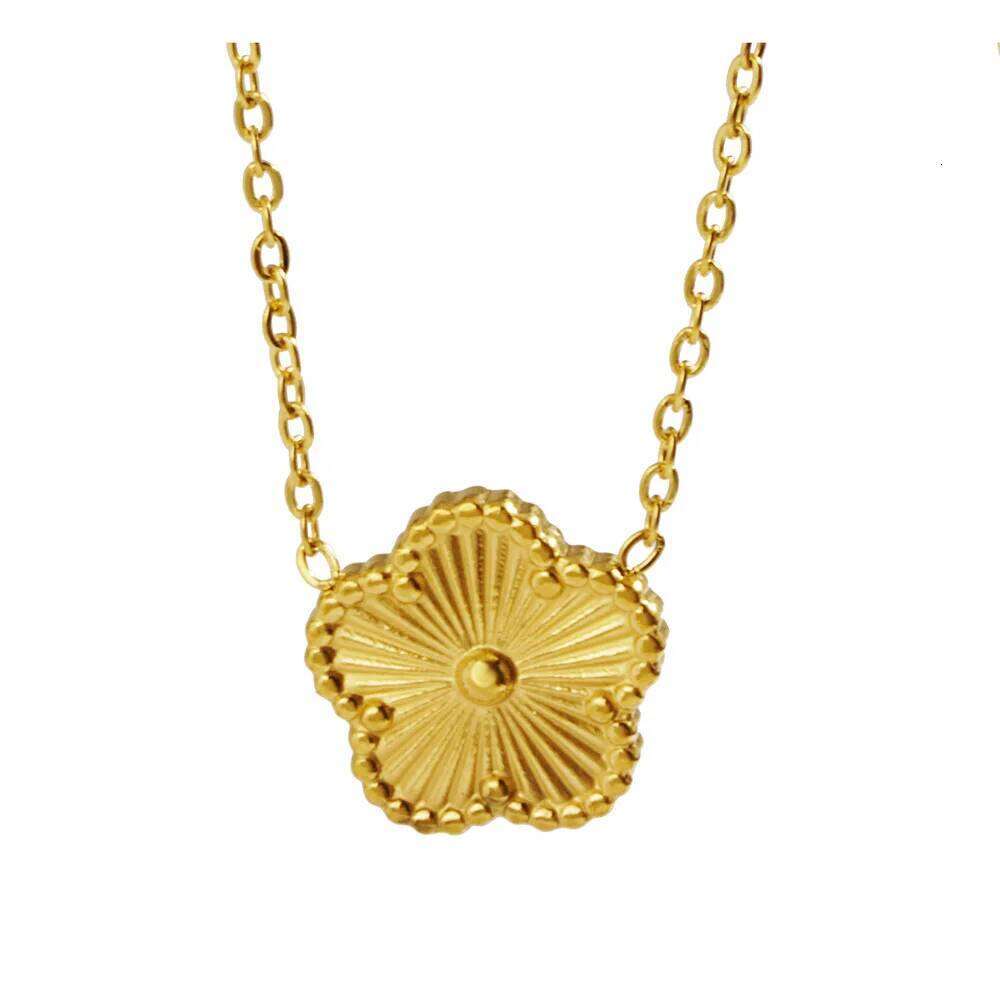 Fashion Stainless Steel Five Cr Necklace Pendant Women Flower Jewelry Gift For Him H260312