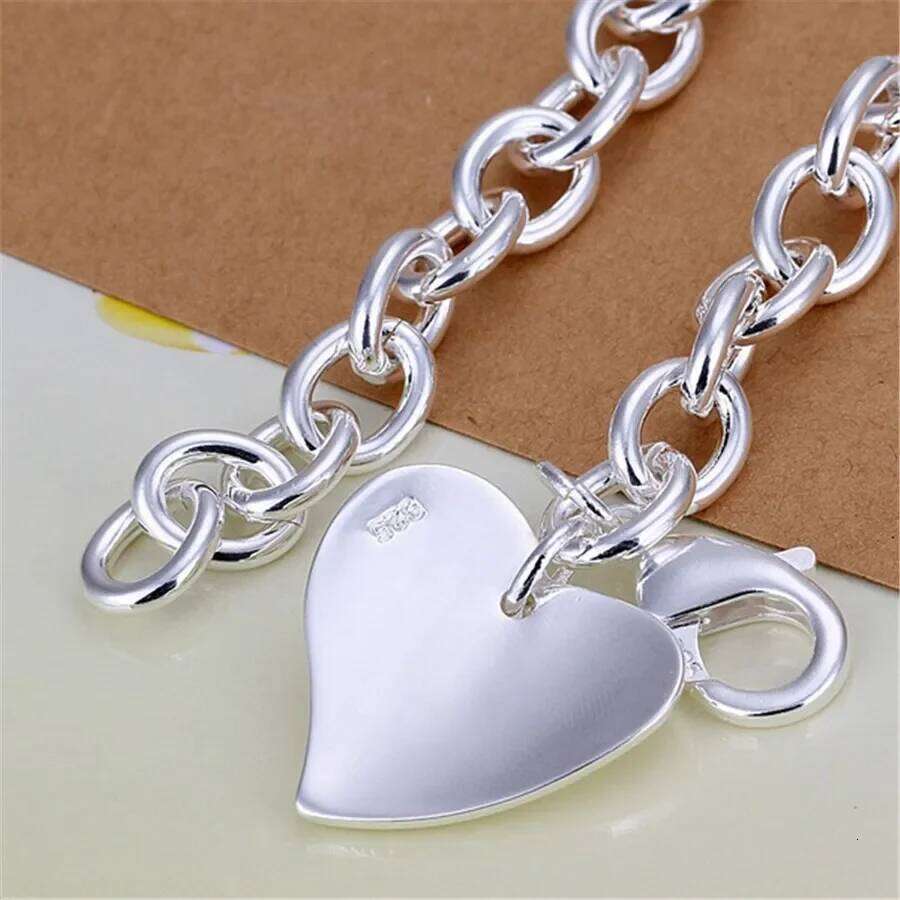 925 Sterling Silver Exquisite Double Heart Pendant Bracelets Charms Wedding High Quality Fashion Jewelry Christmas Gifts Z260313