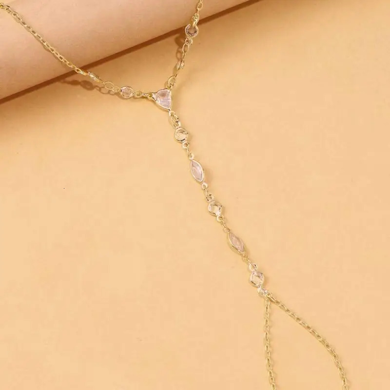 Fashion Transparent Rhinestone Beades Bracelet for Women Light Bracelet Connected Finger Ring Jewelry Accessories Gifts 260313