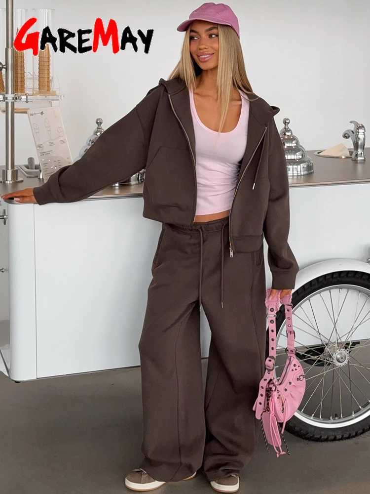 Autumn Womens Tracksuit with Zipper and Trousers Gary Casual Two Piece Set Women Casual Yellow Pant Sports Suit with A Hood M260313