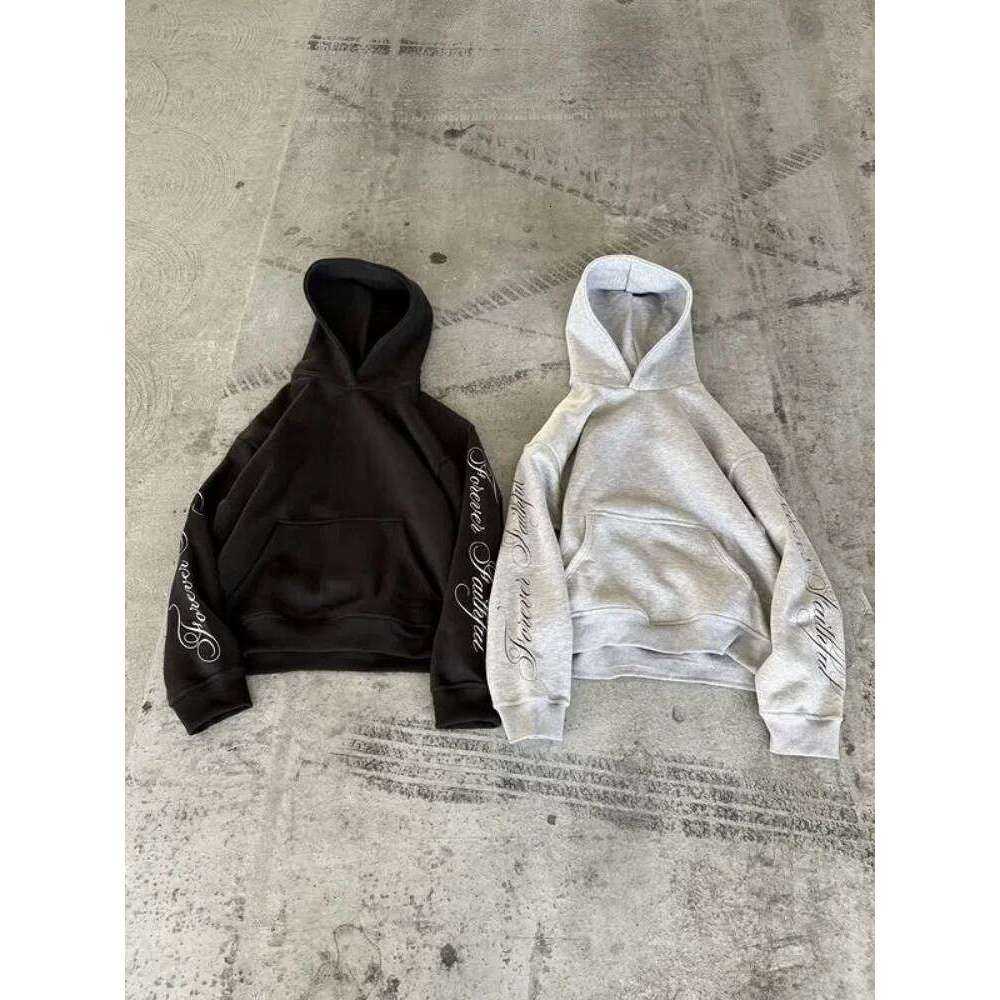 Trendy Streetwear Graffiti Letter Print Hoodie Casual Daily Wear Loose Fit Comfy Pullover For Men Women Z260314