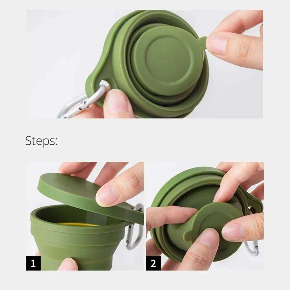 150ML Silicone Outdoor Travel Water Camping Teacup Coffee Mugs Folding Retractable Cup Drinking Mug Z260313