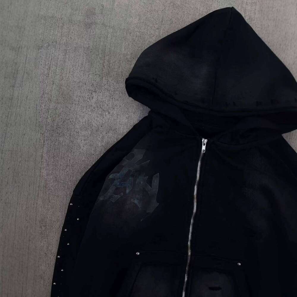 2026 New Personalized Rhinestone Hoodie Retro Street Fashion Long Sleeve Pullover Loose Versatile Casual Outerwear Z260315