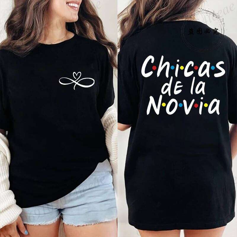 La T-Shirts for Women Girls Novia Bride Spanish Latina Bachelorette Party T-Shirt Bridesmaid Design Women's Tops Tees Z260314