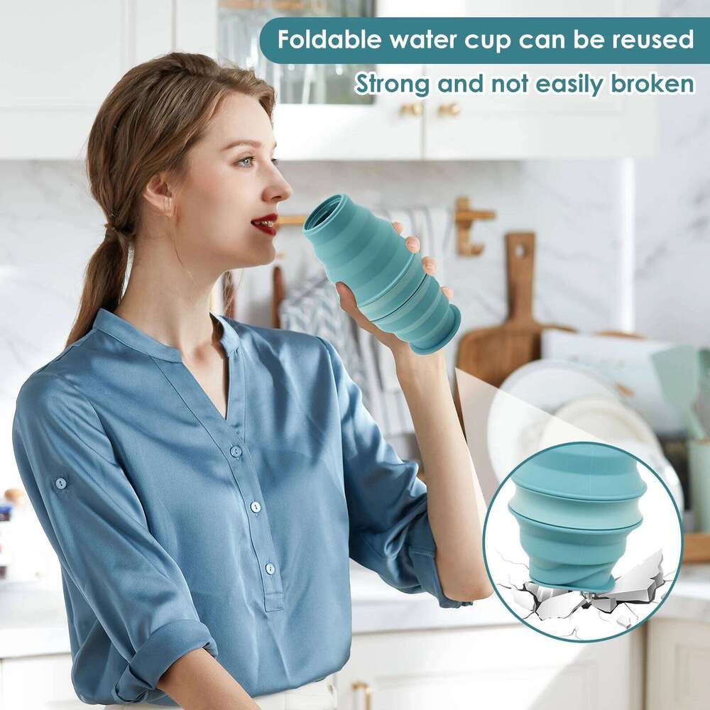 Silicone 500ml Reusable Foldable Water Bottle for Gym Travel Hiking Camping Collapsible Sport Bottles Z260313