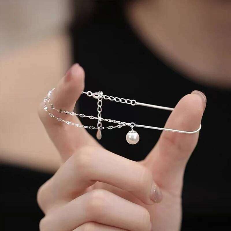 925 Sterling Silver Double-Layer Pearl Women's Light Luxury Fashion Bracelet Birthday Gift Wedding Jewelry Z260313