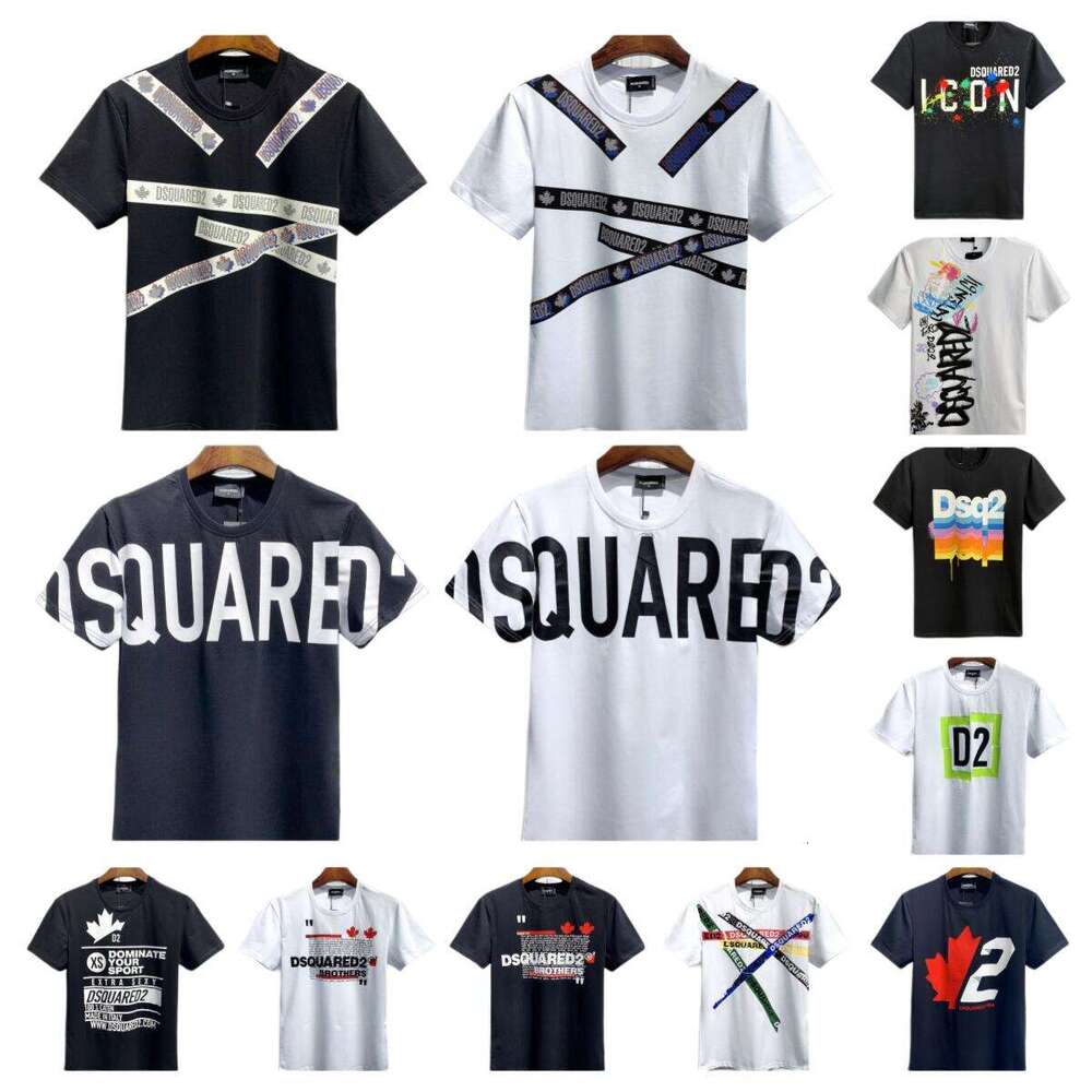 Mens dsquared graphic tees summer women t shirts men t shirt luxe t-shirts cottons man s casual shirt luxurys tshirts clothing street shorts sleeve letter loose tee 7D