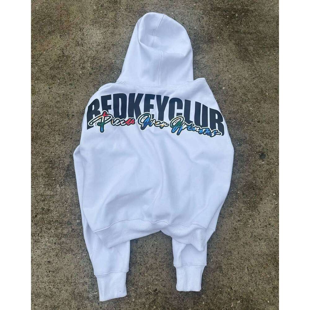 Y2k Fashion Hip Hop Star Player Print Loose Zip Up Hoodie Retro High Street Rock Sweatshirt Oversized Sports Men Clothing Z260314