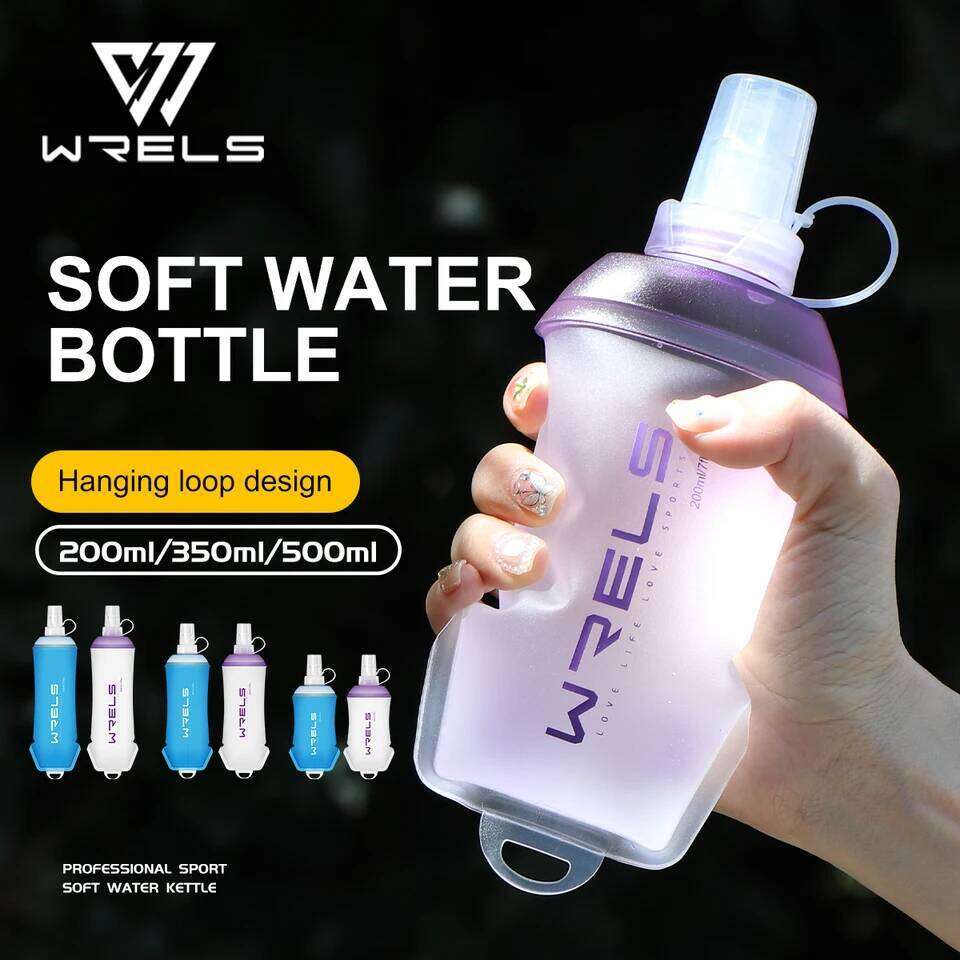 WRELS Outdoor Sport Bottle Camping Running Bicycle Folding TPU Soft Flask Water Bag Large Diameter Light BPA Free Z260313