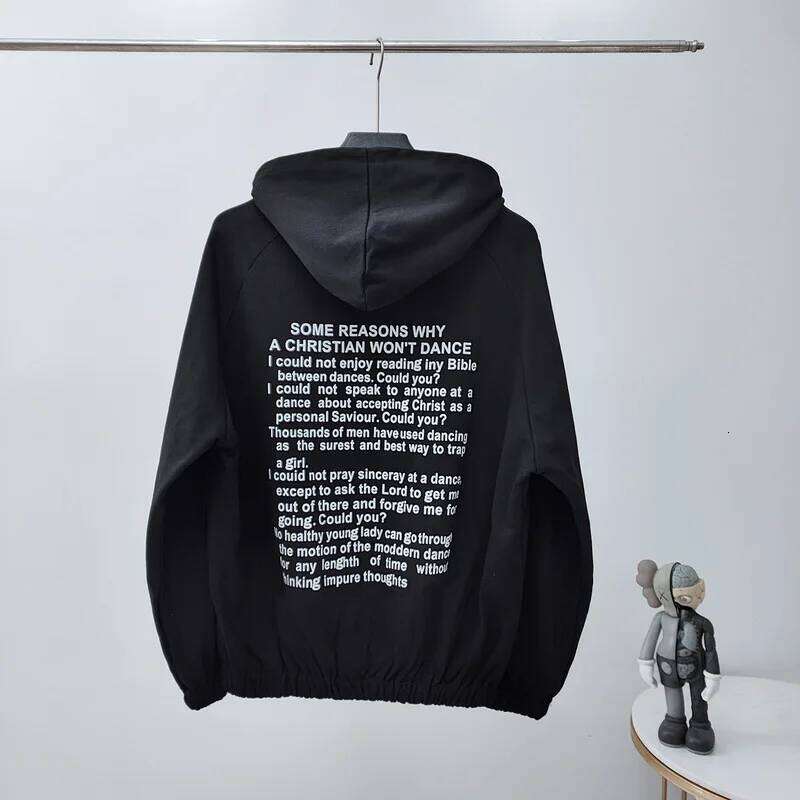 Black Zipper Cardigan Cross Logo Hoodie Jacket Men Women Best Quality Oversized Back Full Text Print Sweatshirts Y2k Z260315
