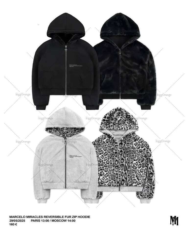 American New Retro Leopard Print Two-sided Fashion Zipper Hoodie Men Street Hip-hop Harajuku Y2K Casual Oversized Sweatshirt Z260315