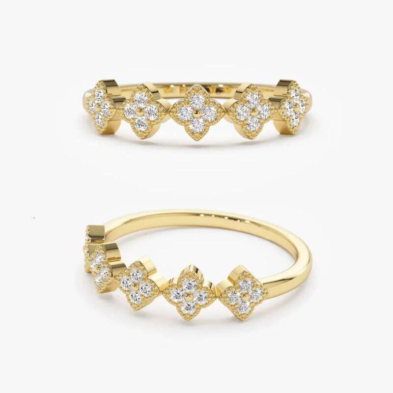 OXTAO Cr Cluster Ring 925 Sterling Silver 1.5mm D Color Moissanite Diamond Engagement Weding Jewelry Gift Rigns for Women H260312