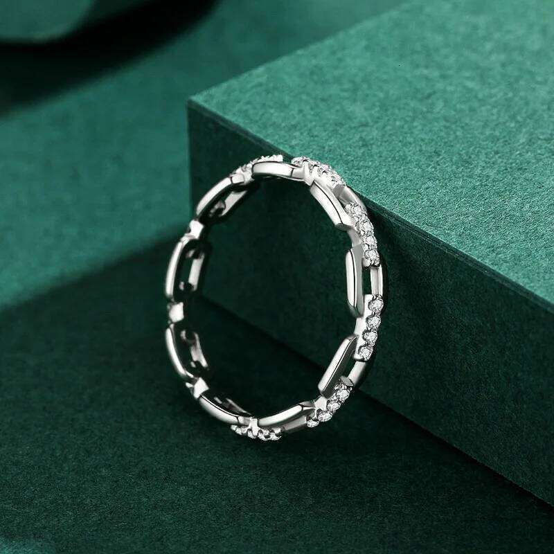 925 Sterling Silver Geometric Clear CZ Ring for Women Exquisite Stackable Finger Rings Wedding Party Statement Jewelry Gift H260312