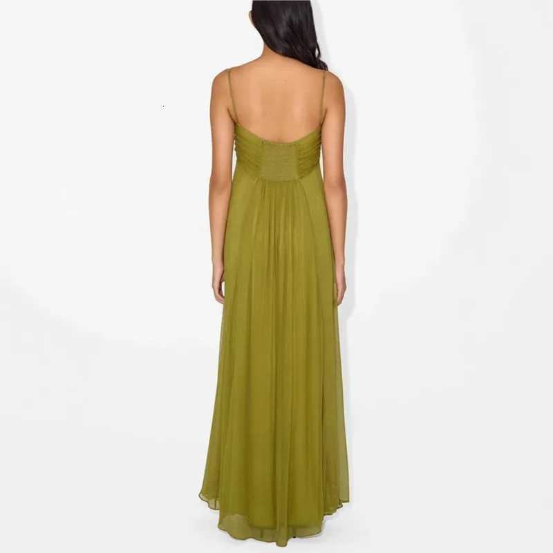 Elegant Spaghetti Strape Holiday Party Dress Women Summer Sleeveless Hollow Out Casual Maxi Dresses Sexy Backless Dress 2025T260314