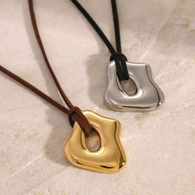 Modern Jewelry Popular Irregular Simply Design Smooth Hollow Pendant Necklace For Women Party Gifts Hot Sale Accessories H260312