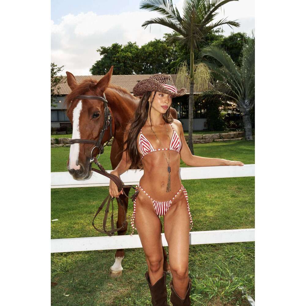 Fashion Red Trangle Bikini Women Lace Up Swimsuit Sexy Lady Low Waist Biquini Swimwear Mini Bathing Suit Female Beachwear 2026 Y260303