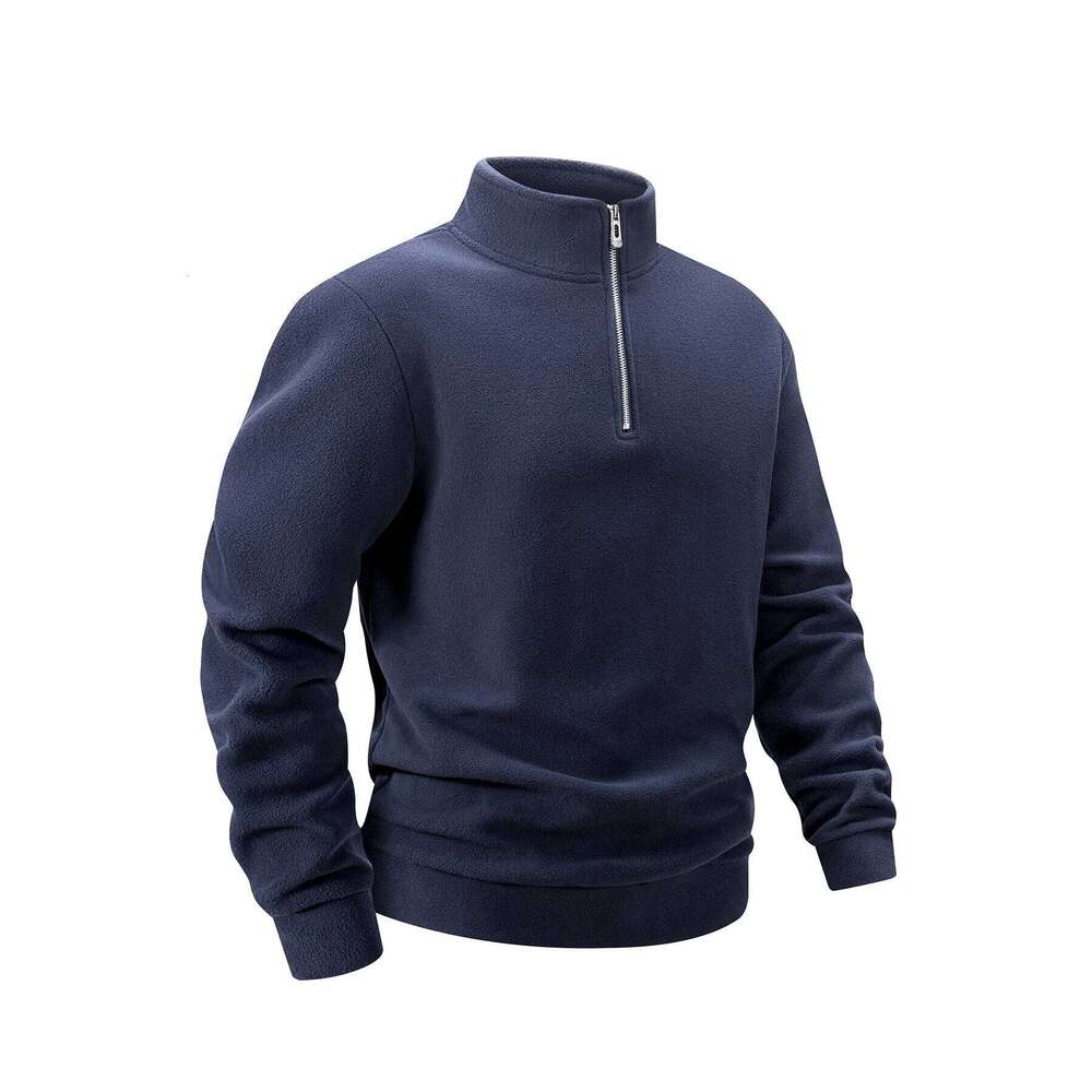 Casual Fleece Tops Men Sport Classic Stand Collar Sweatshirts Mens Quarter Zip Hoodie Basic Pullover 3XL 26Y0313