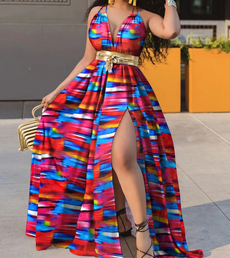 Dress women long sleeve one shoulder dolka dot pint summer elegant plus size maxi dress white evening party club clothes 210515