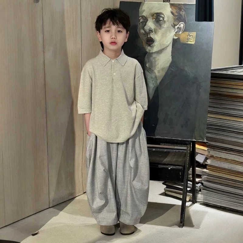 Women's T-Shirt Korean children's clothing boys' polo shirt summer fashion short-sleeve children's turn-down collar t-shirt