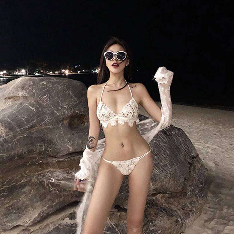 Polyester Micro Bikini Set for Women, Swimsuit, Bathing Suit, Korean Version, Summer Fashion, Sexy, New Y260303