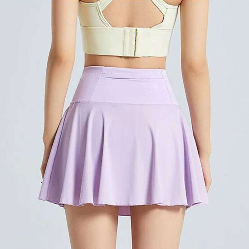 High Waist Sport Tennis for Women Fashion Anti-Shine Quick Drying Elastic Yoga Skirts Woman with Pocket Mini Skirt Female Z260314