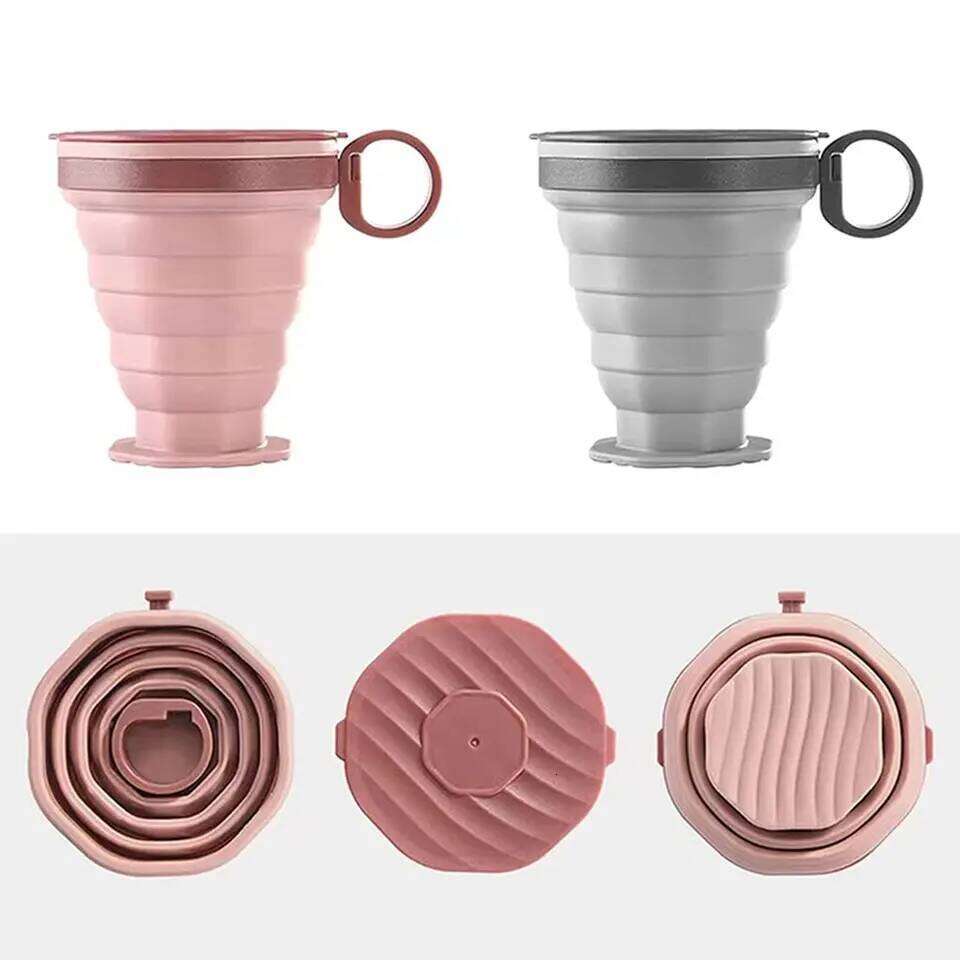 New Coffee Portable Outdoor Folding Water Travel Carrying with Lid Mouthwash Cup Z260314