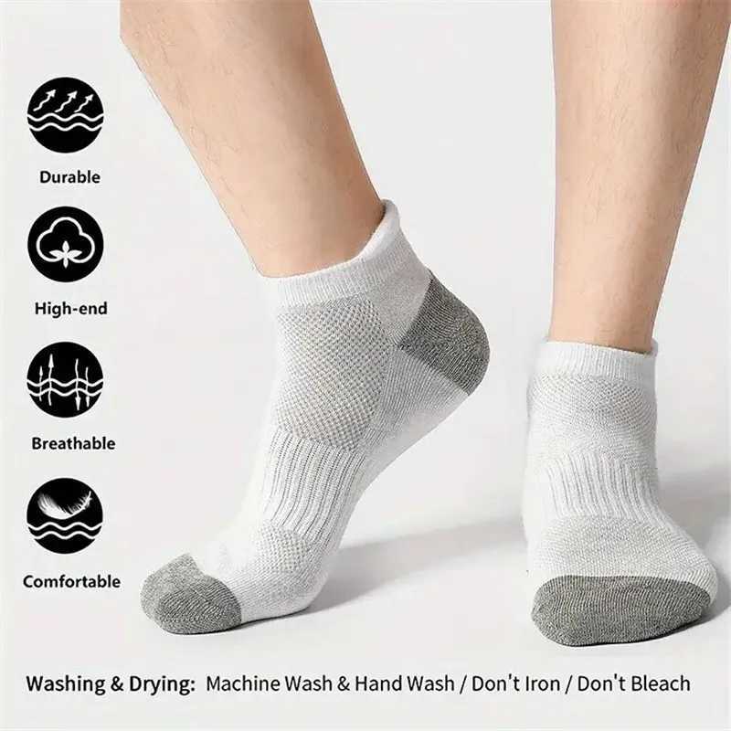 6 Pairs Cotton Man Socks Sports Solid Color Males Short Sock For Cycling Breathable Mesh Ankle Summer Running Socks D260313