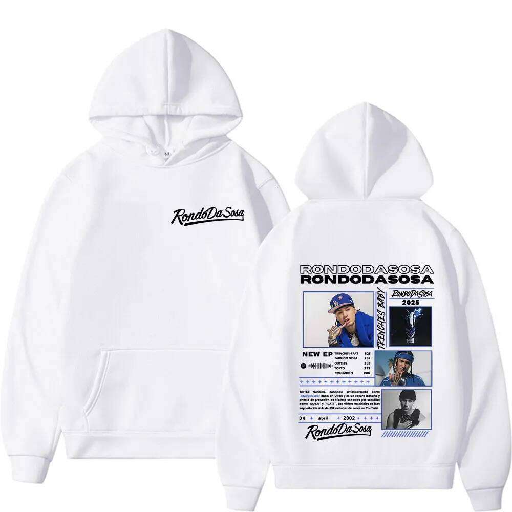 Rapper Rondoda Sosa Trenches Baby Tour 2025 Double Sided Print Harajuku Hoodie Men's Autumn Hoodies Unisex Hip Hop Sweatshirts Z260314