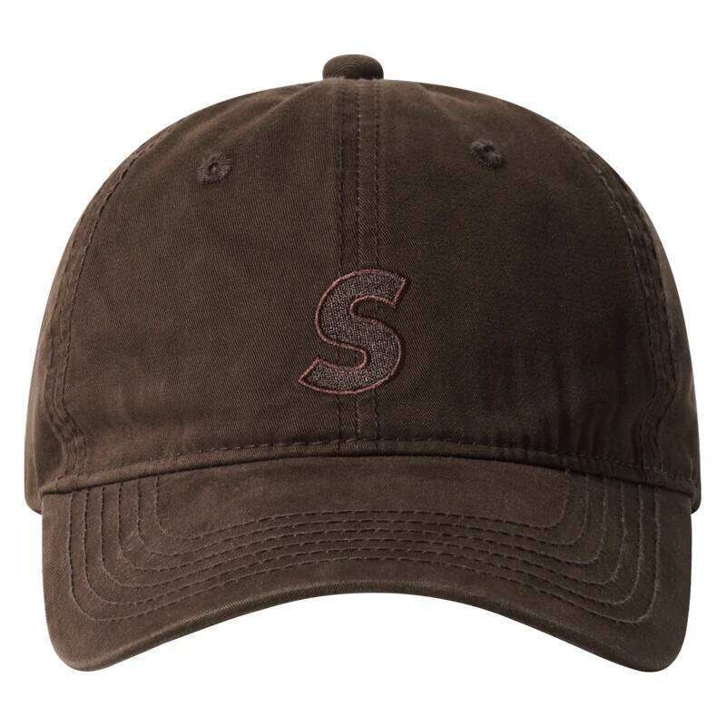 Retro Brown Letters Embroidered Peaked Women's Hong Kong Style Workwear Soft Top Casual Baseball Cap Men Z260314