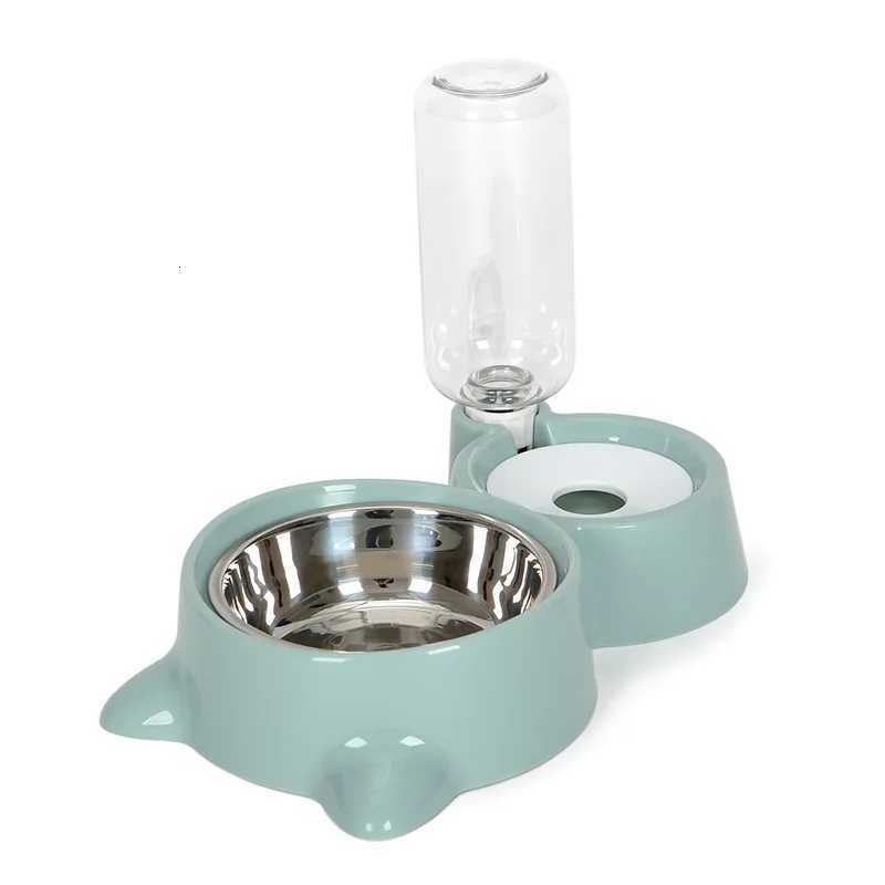 New 2-in-1 Cat Bowl Water Dispenser Automatic Water Storage Pet Dog Cat Food Bowl Food Container with Waterer Pet Waterer Feeder H260313