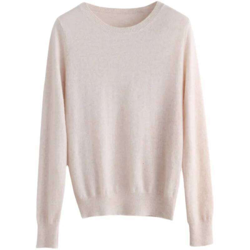 High Quality Pure Colors Spring Autumn Winter European Style Women Fashion Pullovers Knitted Cashmere Wool Sweater Lady Big Size Z260313