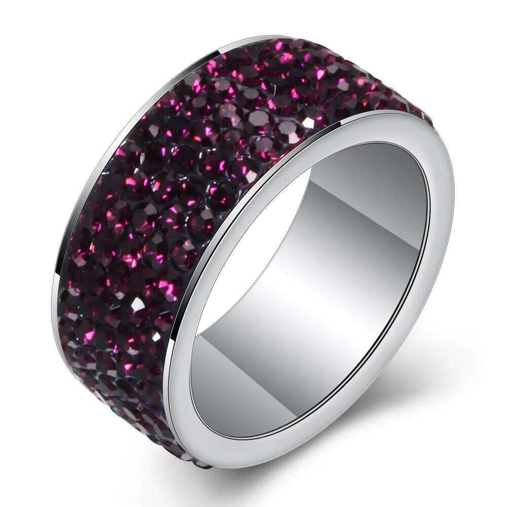 316L stainless steel Womens Wedding rings Jewelry anillos de acero inoxidable para mujer Wholesale High Quality CZ Crystal Pave H260312