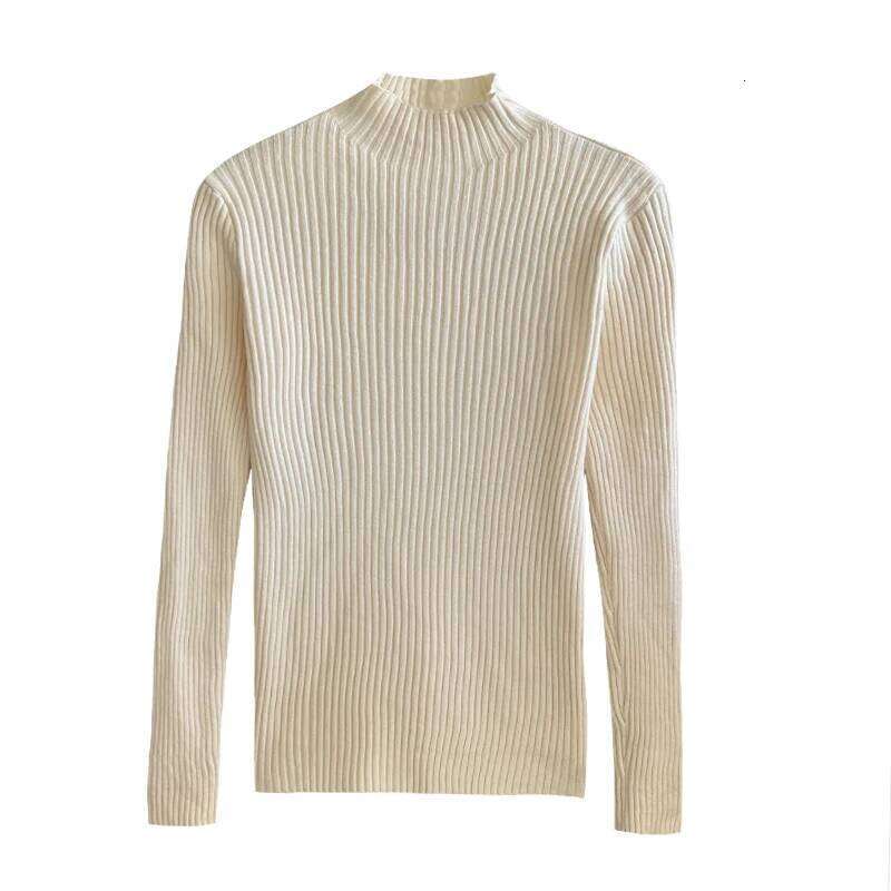 Solid Color Slim Top 2026 Autumn Winter Women Pullovers Casual Long Sleeve Turtleneck Warm Basic Chic Sweater Knit Jumpers Z260313