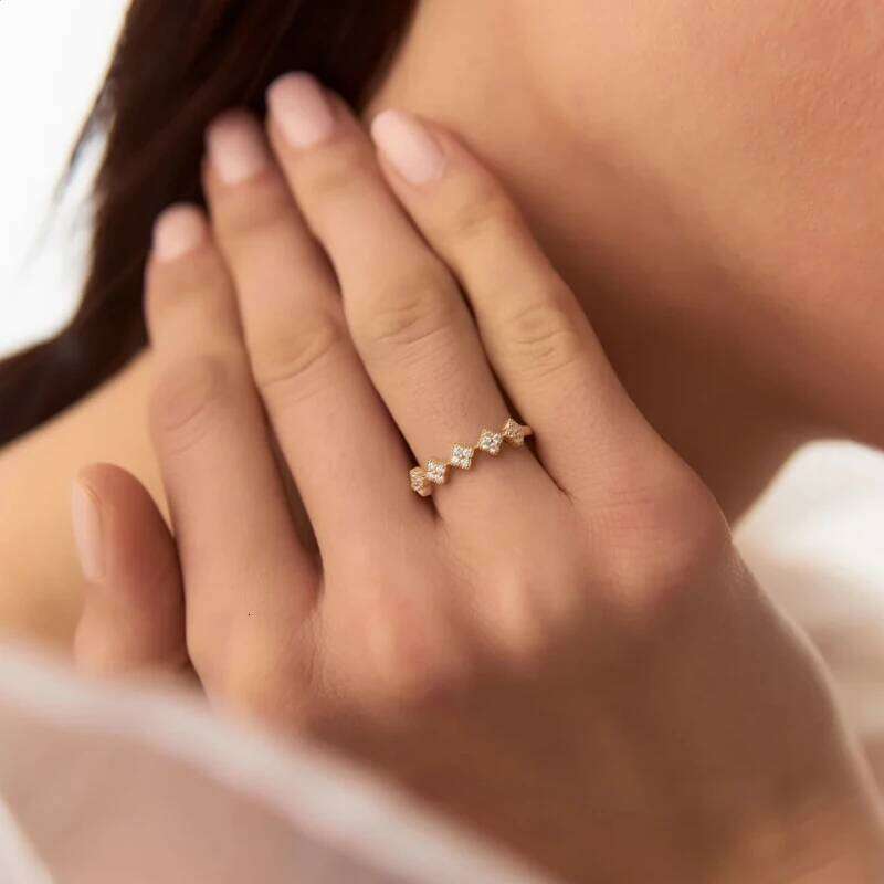 OXTAO Cr Cluster Ring 925 Sterling Silver 1.5mm D Color Moissanite Diamond Engagement Weding Jewelry Gift Rigns for Women H260312