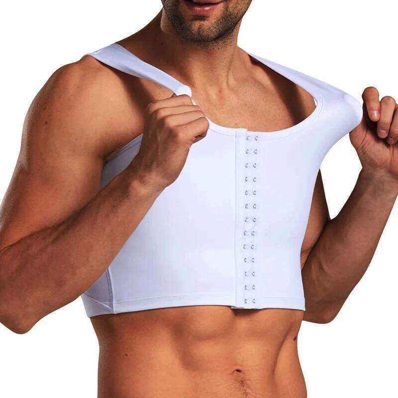 Men's Vest Sweat Bandage Tight-fitting Underwear Body Shaper Corset Support Belt Chest Compression Correct Posture 26Y0313