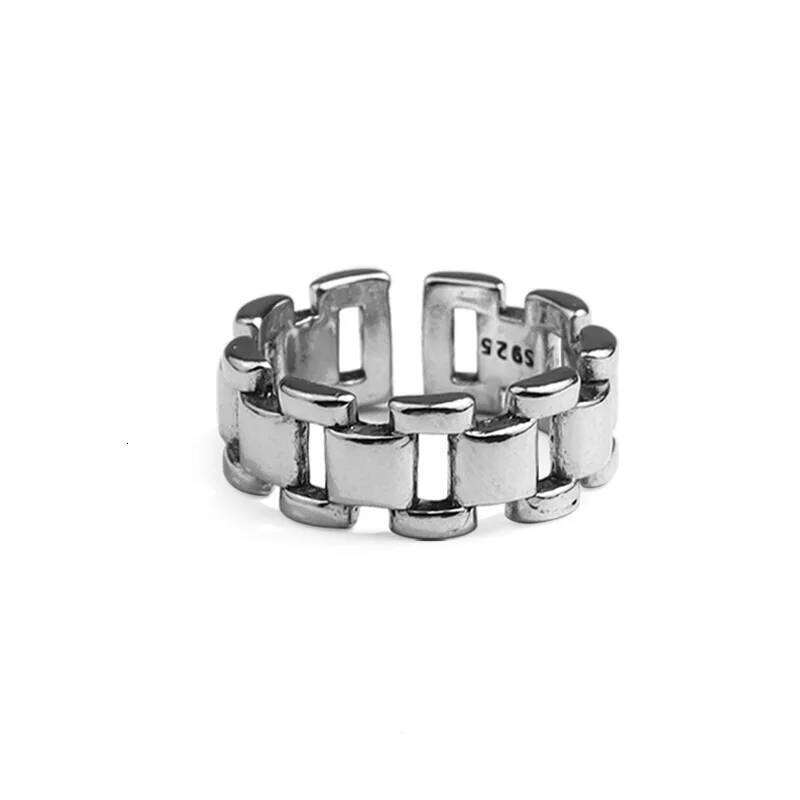 LIVVY Silver Color Chain Rings for Women Men Fashion Creative Retro Simple Personality Party Jewelry Gift H260312