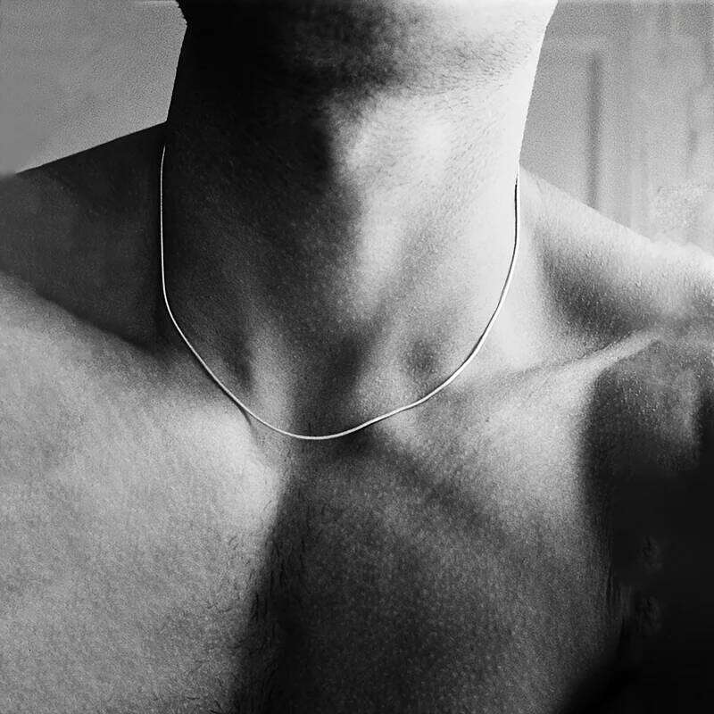 Stainless Steel Round Snake Chain Necklace Durable Stylish Jewelry for Men H260312