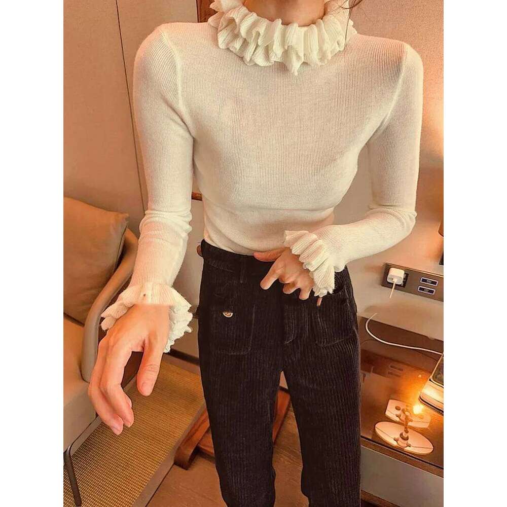 Solid Color New Simple Basic Women Casual Slim Fashion Street Woman Pullovers Apricot Blue Gray Knitted Top Female Z260313
