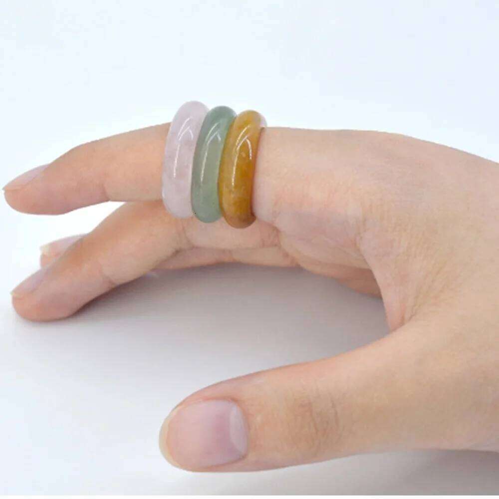 Crystal Agate Ring Natural Gemstone Carnelian Stacking Rings Reiki Energy Good Luck Charms Jewelry Gift for Women and Men H260312