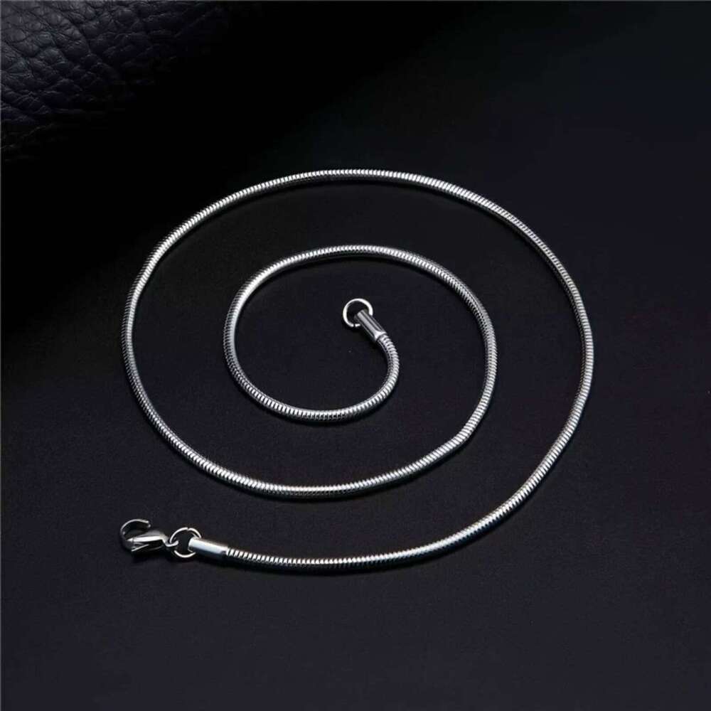 Stainless Steel Round Snake Chain Necklace Durable Stylish Jewelry for Men H260312