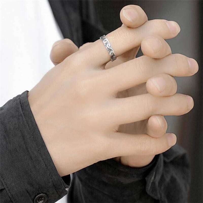 WYEAIIR 925 Sterling Silver Ethnic Retro Good Luck Cloud Wave Resizable Opening Ring For Women Luxury Jewelry H260312