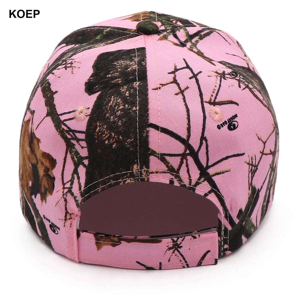 KOEP Oak Tree Pink Camo Hunting Fishing Baseball Caps Camouflage Hats Suitable For Women's Outdoor Sports Z260314