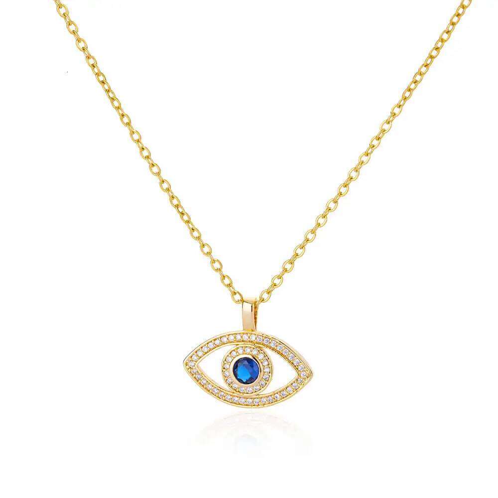 Zircon Evil Pendant Necklace for Women Stainless Steel Lucky Turkish Demon Eye Necklaces 2023 New Trend Aesthetic Jewerly H260312