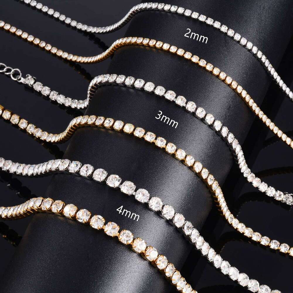 Sparkly Cubic Zirconia Tennis Bracelet for Women Rhinestone Chain Minimalist Crystal Bangle Stainless Steel Jewelry Accessories Z260313