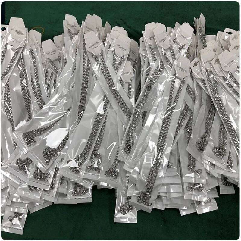 YQ 316L Stainless Steel Cuban Link Chain Flat Necklace For Men Women Jewelry Accessories H260312