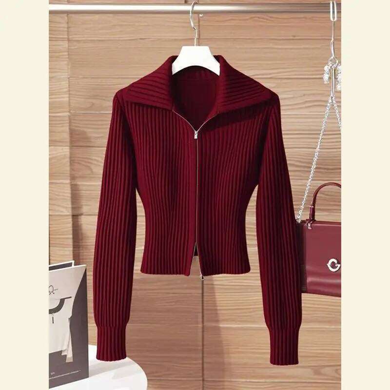 Women's Knit Cardigan New Autumn Winter Fashion Elegant Unique Chic Small Design Open Front Fall Tops Z260313