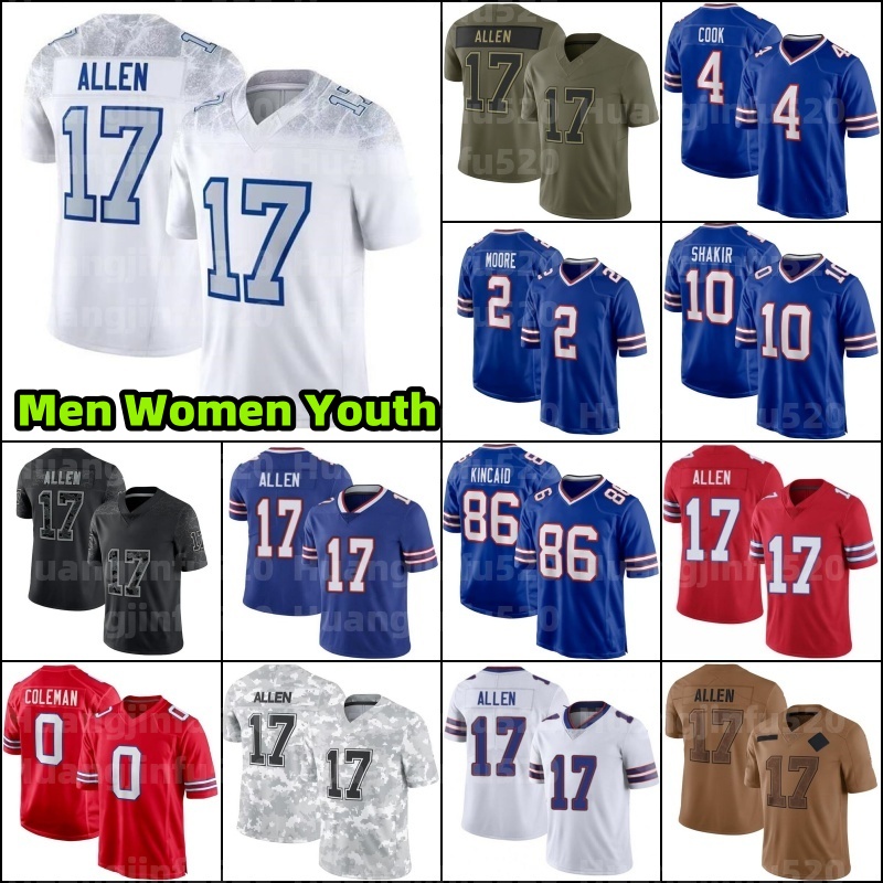 Josh Allen Keon Coleman DJ Moore Football Jersey Dalton Kincaid Dawson Knox James Cook Khalil Shakir Dawkins Chubb