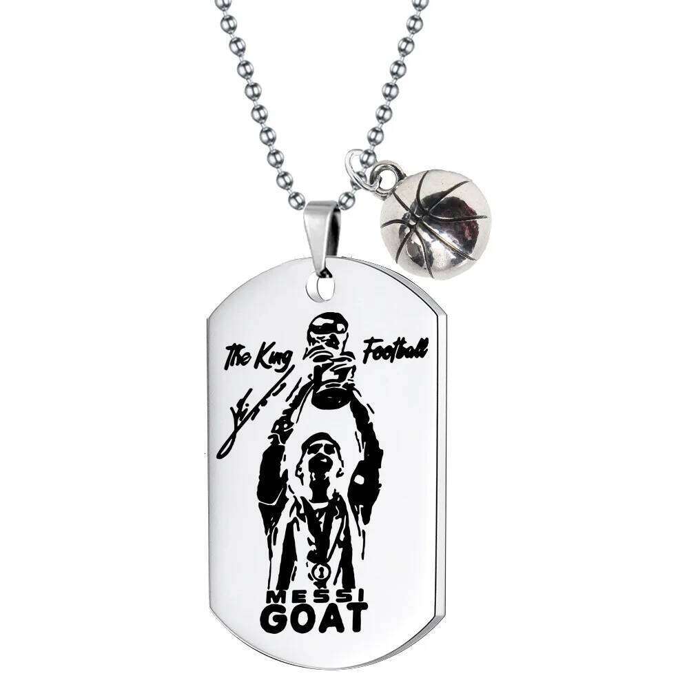 Football Soccer Star Gift Lionel Messi Cristiano Ronaldo Neymar Stainless Steel Pendant Necklace for Men Chain Accessories Jewel H260312