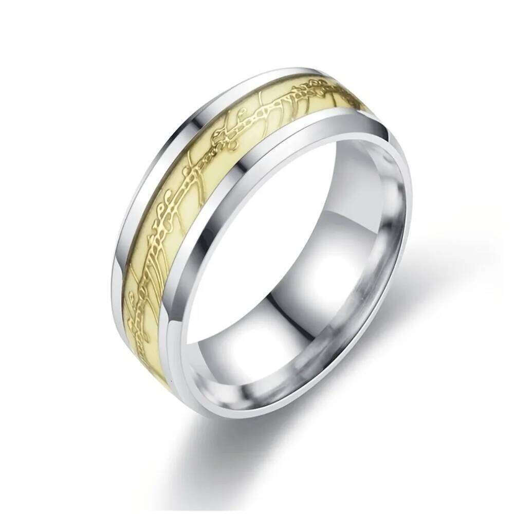Radiant Night Glowing Ring Stainless Steel Jewelry Durable Accessories A Stylish Glow Perfect Dark Hour Gift for Him or Her H260312